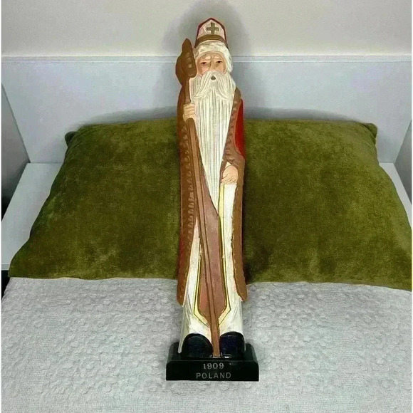 Carved Wooden Santas Of The World 1909 Poland "Grandeur Noel Collectors Edition" - Picture 1 of 7